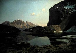 Le Lac de l'Eychauda, peinture de Guétal