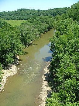 La Licking River depuis le pont US 68 près du Blue Licks Battlefield State Park.