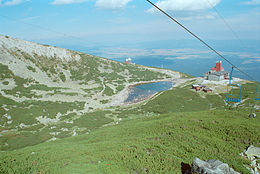 Vue sur le Skalnaté pleso l’observatoire