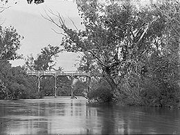 Le pont Pinjarra sur le Murray au début du XXe siècle