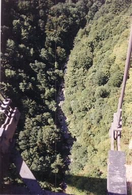 La vallée des Usses vue du Pont de la Caille, Haute-Savoie.