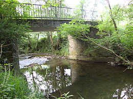 Préchacq-Josbaig (Pyr-Atl, Fr) le Lausset, pont d'une route forestière.JPG