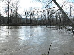 Crue de la rivière en décembre 2004
