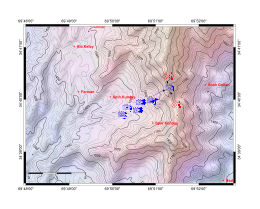 Carte topographique détaillant la position des forces en présence lors des premiers tirs.