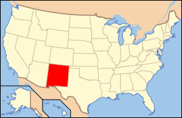 Carte avec le Nouveau-Mexique en rouge.