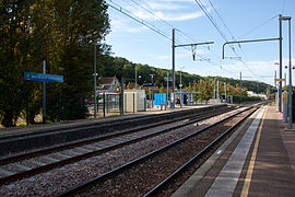 Gare de Bagneaux-sur-Loing, vue depuis le quai 1, sens Montargis.