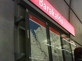 Panneau dans la station de métro de Barakaldo