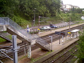 Les quais de la gare de Pompey