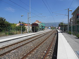 Gare de Mouans-Sartoux. Vue vers Grasse