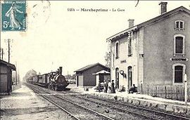 La gare de Marcheprime vers 1920.