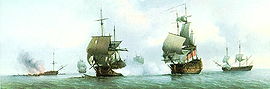 Combat livré par le Glorioso contre des navires britanniques en septembre 1747