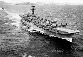 L'HMS Triumph, sistersip du Colossus en 1950