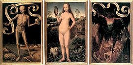 Hans Memling : Polyptique de la vanité terrestre et de la rédemption divine (face avant)