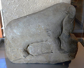 Ébauche de sculpture de bovidé trouvée lors des fouilles