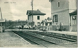 Gare d'Achy avant la Première Guerre mondiale.