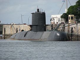 Un sous marin TR-1700 (S-42) ARA San Juan à la base navale de Mar del Plata en Argentine