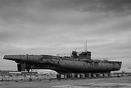 U-534 sur les quais de Birkenhead, à Merseyside en Angleterre