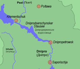 Carte du Réservoir de Dniprodzerjynsk