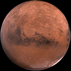 Le grand cratère au centre gauche decette vue de Mars est Schiaparelli.