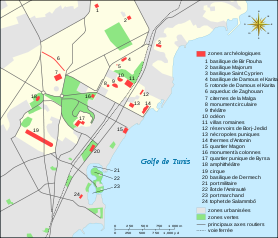 Carthage archaeological sites map-fr.svg