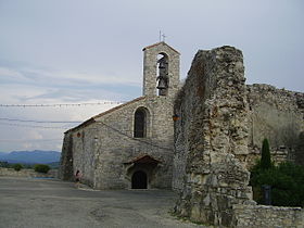 Église de Sauzet, en haut du village
