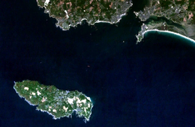 Île de Groix vue par le satellite SPOT
