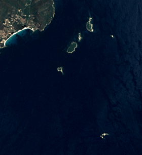 Vue satellite des îles Cerbicale