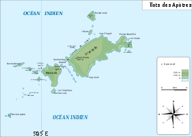 Carte topographique des îlots des Apôtres