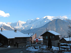 Vue du Mont Blanc depuis le village