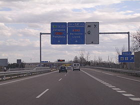 La E7 à proximité de Huesca