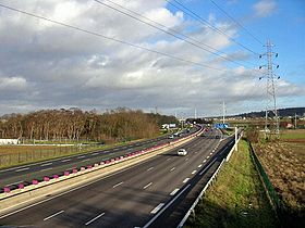 Photographie de la route A 13 : L'autoroute de Normandie à Épône (Yvelines)