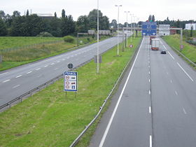 Photographie de la route A 22 : L'autoroute A22 après la frontière belge