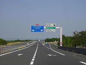 Photographie de la route A 719 : L’autoroute A719 au niveau de la sortie 14