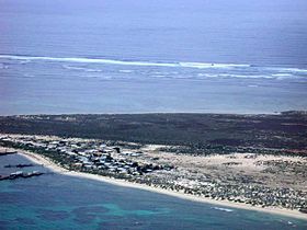 Vue aérienne de la moitié sud de l'île