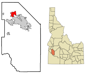 Ada County Idaho Incorporated and Unincorporated areas Eagle Highlighted.svg