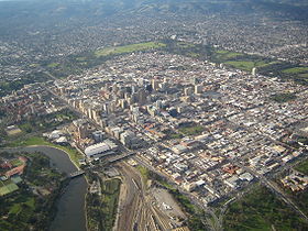 Vue aérienne du centre ville.