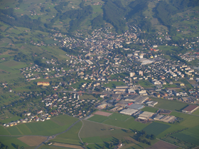 Vue aérienne de Altstätten