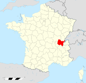 Localisation de l'Ain en France