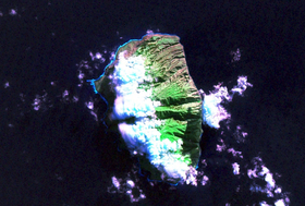 Image satellite de l'île Alejandro Selkirk.