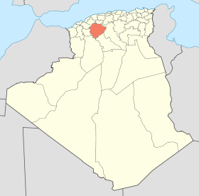 Localisation de la Wilaya de Tiaret