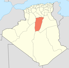 Localisation de la Wilaya de Ghardaïa