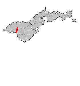 Village de Amaluia (en rouge) situé sur l'île de Tutuila