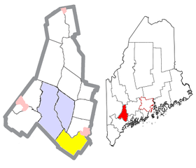 Androscoggin County Maine Incorporated Areas Durham Highlighted.png