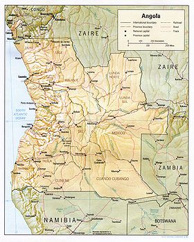 carte : Géographie de l'Angola
