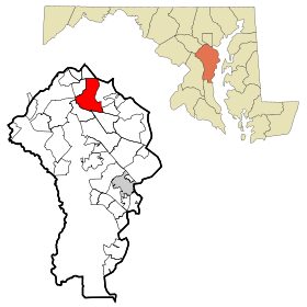 Anne Arundel County Maryland Incorporated and Unincorporated areas Glen Burnie Highlighted.svg