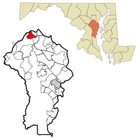 Anne Arundel County Maryland Incorporated and Unincorporated areas Linthicum Highlighted.svg