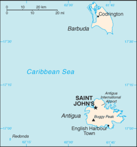 carte : Géographie d'Antigua-et-Barbuda
