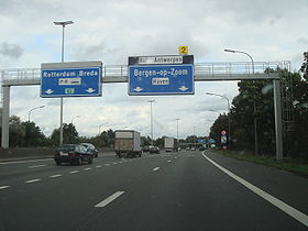 Échangeur d'Anvers-Nord, direction Bergen-op-Zoom
