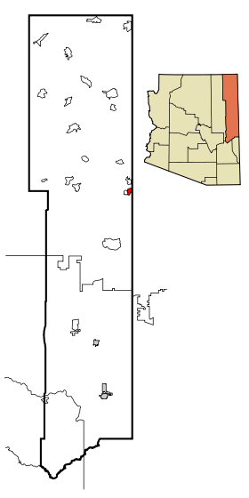 Apache County Incorporated and Unincorporated areas Window Rock highlighted.svg