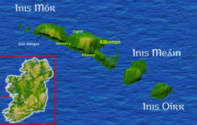 Carte des îles d'Aran.